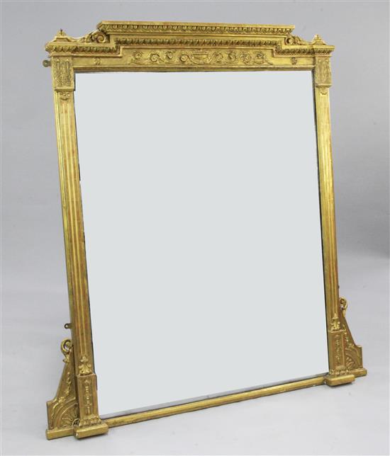 A 19th century gilt framed overmantel mirror, W.4ft 5in.